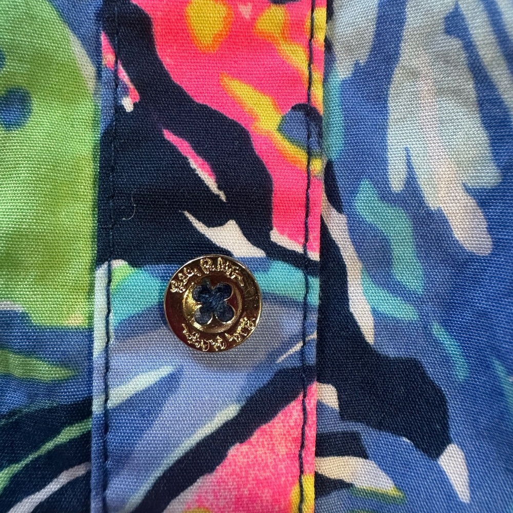 Lilly Pulitzer Easton Dress 4 Capri Soleil Nauti Navy Fit Flare Floral Sundress - Picture 4 of 16